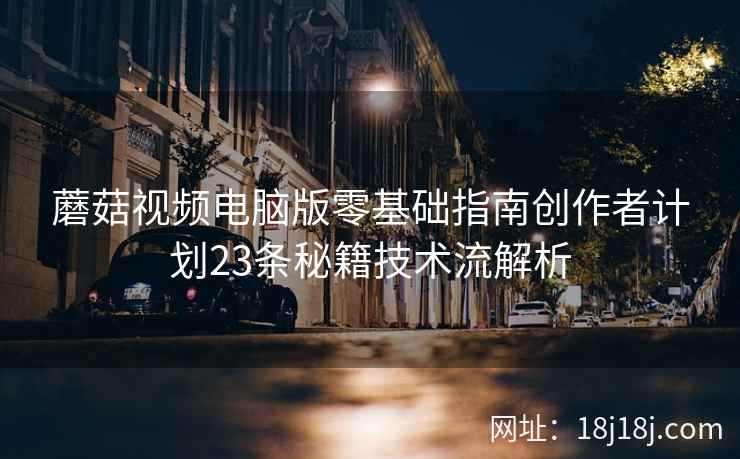 蘑菇视频电脑版零基础指南创作者计划23条秘籍技术流解析